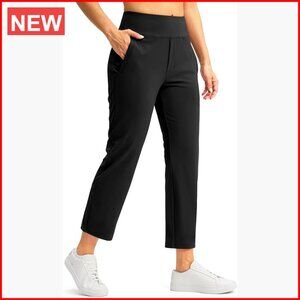 High Waisted 7/8 Ankle Pants with 3 Pockets Stretch Fabric